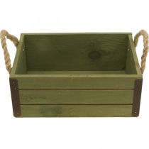 Artículo Macetero vintage de madera verde L24/30cm juego de 2