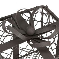 Artículo Cesta de alambre vintage regalo metal gris 10,5/7,5 cm juego de 2 piezas