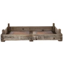 Artículo Caja de madera vintage con rejilla metálica, estilo rústico, colador de cebollas, decorativa, 75×50×14cm