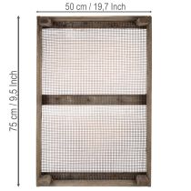 Artículo Caja de madera vintage con rejilla metálica, estilo rústico, colador de cebollas, decorativa, 75×50×14cm
