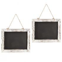 Artículo Pizarra colgante vintage negro blanco 30×25cm 2ud