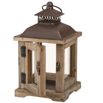 Artículo Farol vintage farol de madera marrón oscuro 15×15cm H26cm