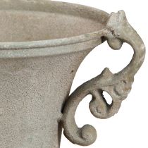 Artículo Trofeo vintage de metal gris con asa Al. 22,5 cm