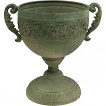 Macetero Vintage Cup Metal Rústico Cáliz con Asas Al.26cm Ø19cm
