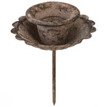 Artículo Portavelas puntiagudo vintage para inserción Ø8,5cm H11,5cm 4ud