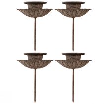 Artículo Portavelas puntiagudo vintage para inserción Ø8,5cm H11,5cm 4ud