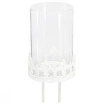 Artículo Portavelas vintage para enchufar en blanco Ø5,5cm H8cm 4ud