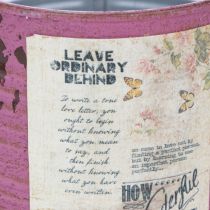 Artículo Macetero decorativo vintage de metal morado para decoración veraniega Ø11cm H10.5cm