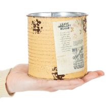 Artículo Maceta/lata de estilo vintage con letras para decoración de interiores, 11 cm, 3 piezas