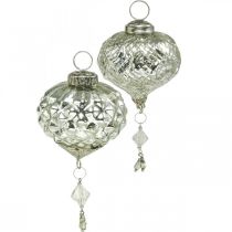 Adornos para árboles de Navidad vintage decoración de vidrio Al. 14/14,5 cm 2 piezas