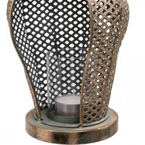Linterna vintage Búho Linterna de jardín Portavelas Oro Al. 29 cm