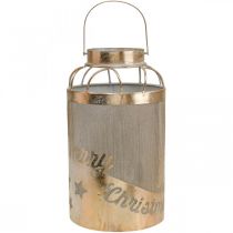 Artículo Portavelas vintage con forma de farol Feliz Navidad Ø19cm H34cm