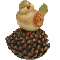 Mesa de decoración de otoño, decoración de pájaros, conos decorativos, figura de pájaro H19cm