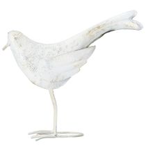 Artículo Decoración pájaro en metal Estilo vintage Blanco 29×24.5cm