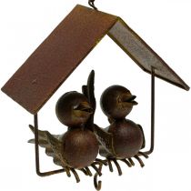 Artículo Deco pájaros para colgar óxido deco metal marrón 14,5×16cm