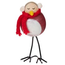 Artículo Figura decorativa de pájaro con bufanda, decoración de invierno, 11 cm, 4 piezas