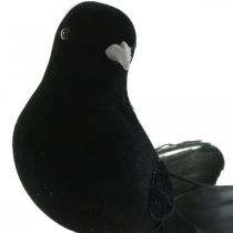 Artículo Palomas en alambre, decoración de boda, palomas negras H7cm 4ud