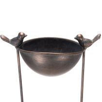 Artículo Baño decorativo para pájaros, macetero con enrejado, aspecto nostálgico, elegante detalle de jardín, 75 cm