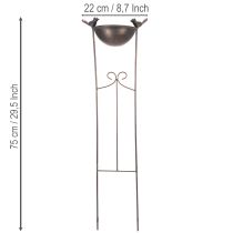 Artículo Baño decorativo para pájaros, macetero con enrejado, aspecto nostálgico, elegante detalle de jardín, 75 cm