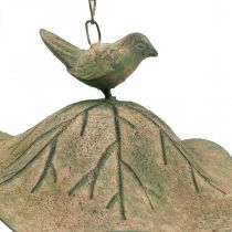 Baño de pájaros colgante de metal baño de pájaros jardín aspecto antiguo Al.28cm
