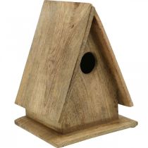 Artículo Casita decorativa para pájaros, caja nido de madera natural de pie Al. 21 cm