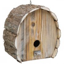 Artículo Caja nido decorativa Casa de pájaros Decoración de jardín de madera Blanco natural lavado H22cm W21cm
