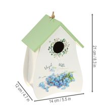 Artículo Casita para pájaros para habitaciones elegantes con diseño floral y aire nostálgico 21 cm