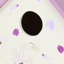 Artículo Casita para pájaros con estampado floral primaveral, decoración para balcón o apartamento, 21 cm