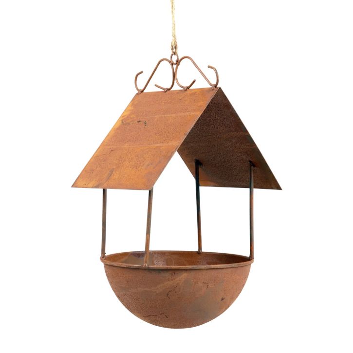 Casa decorativa para pájaros baño para pájaros pátina decoración de jardín 18,5×20×33cm