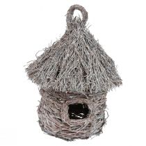 Artículo Casa para pájaros decorativa casa en el árbol decorativa de metal y madera Ø17cm H26cm