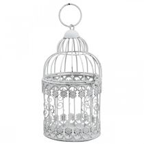 Artículo Deco Aviary Shabby White Bird Cage Decoración de metal Ø10cm H17cm