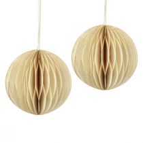 Artículo Bolas de panal bolas de panal Navidad crema brillo Ø7cm 4ud