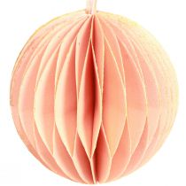 Artículo Bola alveolar Adornos navideños rosa albaricoque Ø7cm 4 piezas