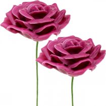 Artículo Rosas de cera rosas decorativas cera rosa Ø8cm 12p