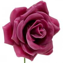 Rosas de cera rosas decorativas cera rosa Ø8cm 12p