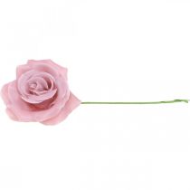 Artículo Rosas de cera rosas decorativas cera rosa Ø8cm 12 piezas
