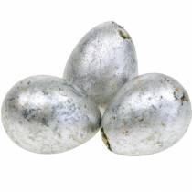 Huevo de codorniz decoración plata vacío 3cm decoración Pascua 50p