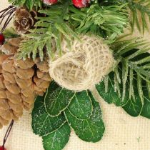 Artículo Decoración de pared campana navideña de yute surtido H20cm 2uds