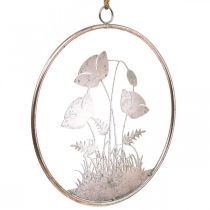 Artículo Decoración de pared, floral, metal, rosa, vintage, Ø30,5cm, decoración de primavera, decoración de verano