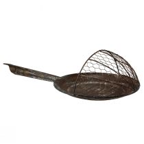 Artículo Decoración de pared Cesta decorativa de metal Bandeja decorativa óxido marrón Al. 58 cm