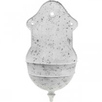 Artículo Cuenco de pared Shabby Chic de metal semicircular blanco 24cm×10cm×47cm