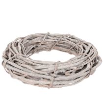 Artículo Corona decorativa de mimbre, corona hecha de ramas blanqueadas, 40 cm