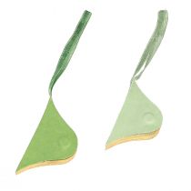 Artículo Adornos navideños vintage, papel verde y dorado, Ø8cm, juego de 4
