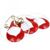 Artículo Adorno navideño gnomo Papá Noel metal Ø16cm 3pcs