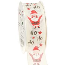 Artículo Cinta navideña con Papá Noel cinta de algodón crema 40mm 15m