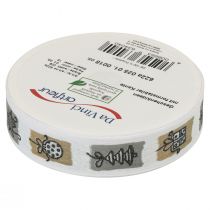 Artículo Cinta Navideña Cinta Gris Navidad 25mm 18m