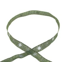 Cinta navideña estrellas cinta de regalo verde plata 15mm 20m