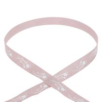 Artículo Cinta de regalo estrellas cinta navideña cinta rosa antigua 15mm 20m