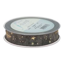 Artículo Cinta navideña cinta de regalo marrón dorado abeto 25mm 15m