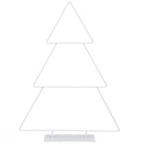 Artículo Árbol de Navidad de metal blanco para colocar y decorar 41cm